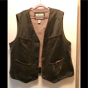 Orvis leather fishing vest
